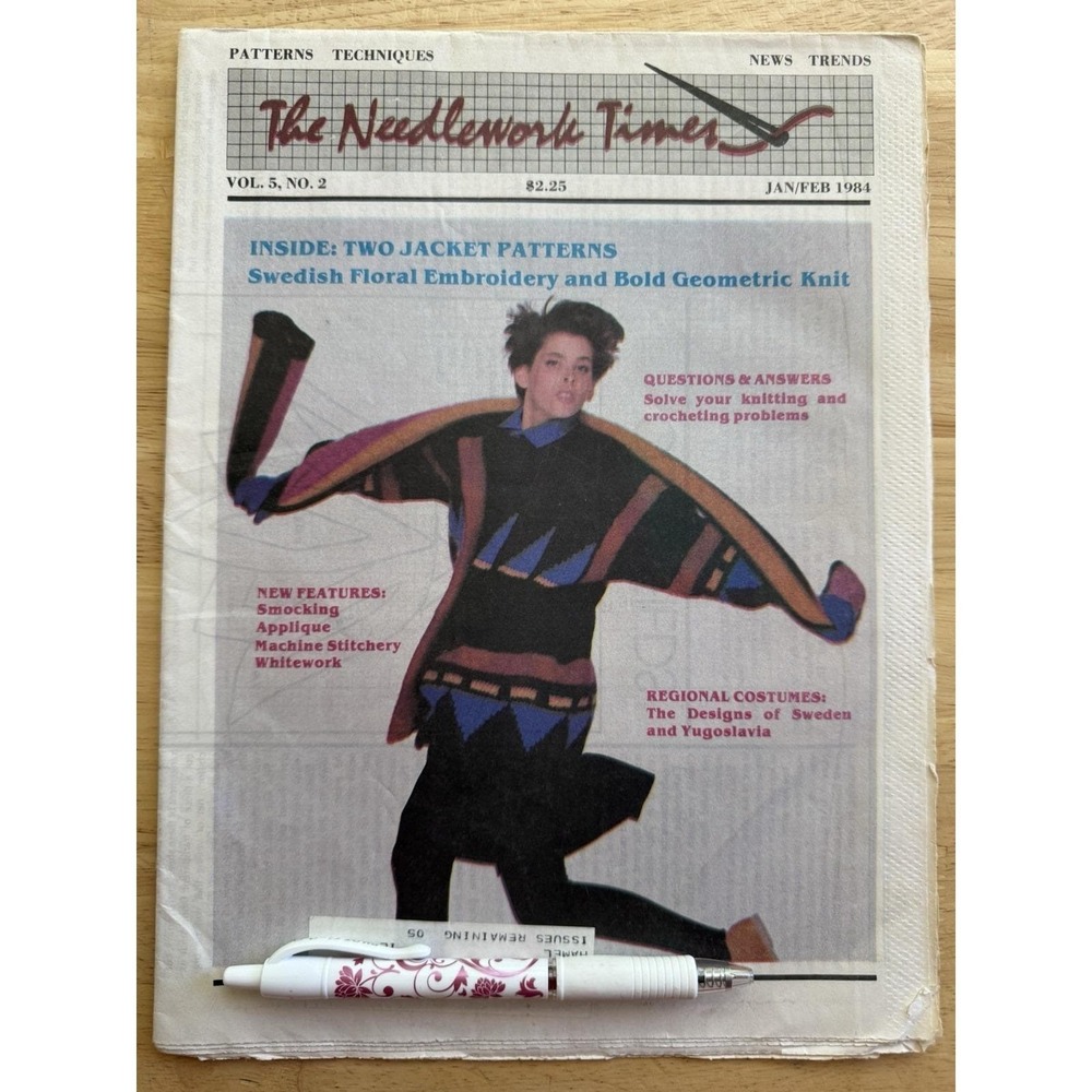 The Needlework Times Publication Jan/‎ Feb 1984 VTG Includes 2 Jacket Patterns